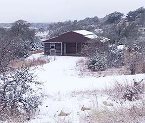 Dripping Springs Barn in the Snow